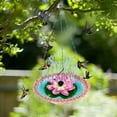 thumbnail image 2 of Hanging Bird Bath for Outdoors – Solar Powered Fountain Birdbath with Bubbler Pump, Decorative Metal Bowl for Hummingbirds, Garden, Patio – Lotus Design Water Feature, 2 of 4