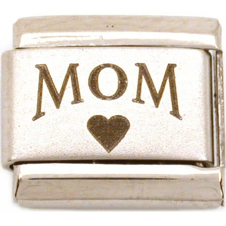 Love Kids Italian Charm - Mom Heart Italian Charm Laser Love 9mm