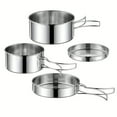 thumbnail image 3 of Portable Stainless Steel Cookware Set, Camping Pots Pans Camping Picnic Outdoor Pan Pot Plate Tableware, 3 of 4