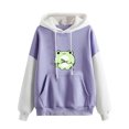 thumbnail image 1 of Mujeres moda casual estampado cuello redondo suelta manga larga blusa corta sudaderas sin capucha Fridja bvmnju5611, 1 of 5