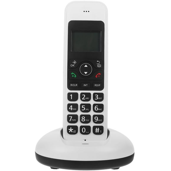 LEEYNEER Cordless House Phone White Large Keypad 1 Set 6.4*2.0*1.1in