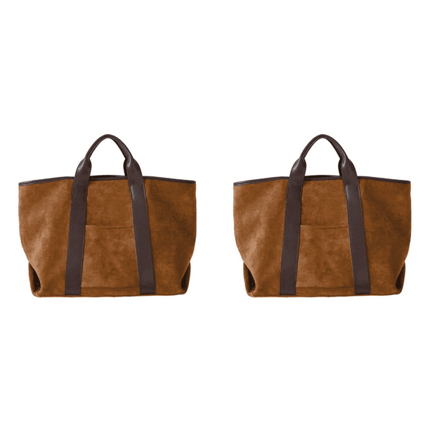 Bolso Mano para Mujer Hombro Gran Capacidad Vintage Gamuza (marrón)