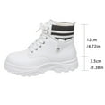 thumbnail image 4 of Bnwani Women Boots Fashion Toe Thick Ankle Fleece Warm Casual Solid Boot White Size 6, 4 of 9