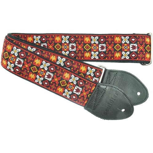 Souldier GS0295BK02BK Custom USA Handmade Woodstock Electric Guitar Strap - Red/Black