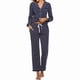 thumbnail image 3 of Conjunto de pijama de manga larga con botones y pantalones para mujer, color blanco, 3 of 5