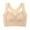 Beige, variant on Women's Front Closure Lace Trim Wireless Bra Extended Band Support Seamless Comfort Full Coverage T Shirt Closure Beige