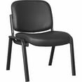 thumbnail image 2 of Lorell LLR84595 Deluxe Leather 4-Leg Guest Chair with Armless Leather & Plywood Seat - Black, 2 of 7