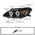 thumbnail image 3 of Spec-D Tuning Dual Angel Eyes + LED Projector Headlights Black Compatible with 2000-2003 Honda S2000 AP1 HID Type Left + Right Pair Headlamps Assembly, 3 of 5