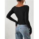 thumbnail image 5 of Camiseta PRETTYGARDEN Otoño 2025 con Laterales Fruncidos Crop Top L, 5 of 8
