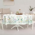 thumbnail image 3 of Daisy Floral Sage Green Oval Tablecloth 60x84 inches，Sage Floral Tablecloth, Waterproof Wrinkle Resistant Durable Oval Tablecloth for Kitchen Decoration/Indoor and Outdoor Tables/Parties, 3 of 6