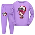 thumbnail image 1 of Conjunto de pijamas de dibujos animados para niños y niñas, ropa de dormir informal de manga larga, con diseño de Demon Slayer, para primavera, 1 of 4