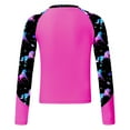 thumbnail image 3 of inhzoy Kids Girls Long Sleeve Swim Top with UPF 50+ Floral Printed Swimming Shirt Rash Guard Beach Bathing Tops Hot Pink 14, 3 of 6