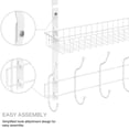 thumbnail image 6 of Over The Door Hook Hanger Storage Organizer with 5 Hooks & 2 Baskets White, 6 of 6