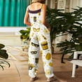 thumbnail image 3 of Fgvctg Mardi Gras Womens Wide Leg Pant Carnival Party Spaghetti Straps Casual Mask Print Jumpsuit Sleeveless Bib Overalls Sprimg Romper Clothes With Pockets Earthy Yellow XXL, 3 of 4