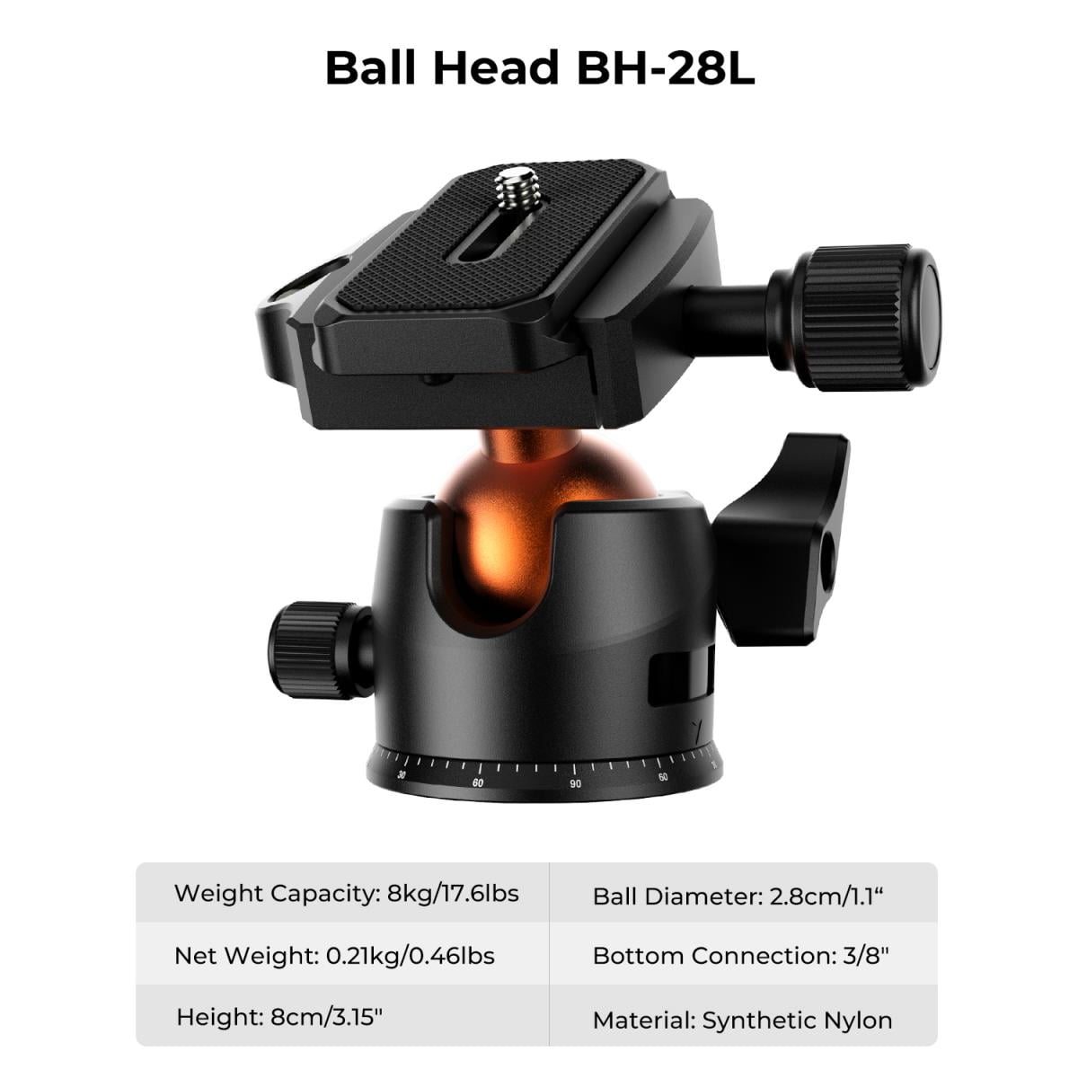 K&F Concept 64" Lightweight Aluminum Camera Tripod, 17.6lbs/8kg Load Compact Vlog Travel Tripod with 360 Degree Ball Head for DSLR Cameras