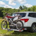 thumbnail image 5 of Motorcycle Carrier, 2in Hitch, for Car Truck SUV,  Extra-Long 6' Ramp, 400 lb Capacity, Dirt Bike Carrier, Black Widow, 5 of 7