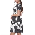 thumbnail image 2 of Fotbe Black And White Sheeps Vestido Largo de Moda para Mujer, Vestido Tipo Camiseta con Manga Corta y Estilo Casual a Rayas y Bloques de Color, 2 of 6