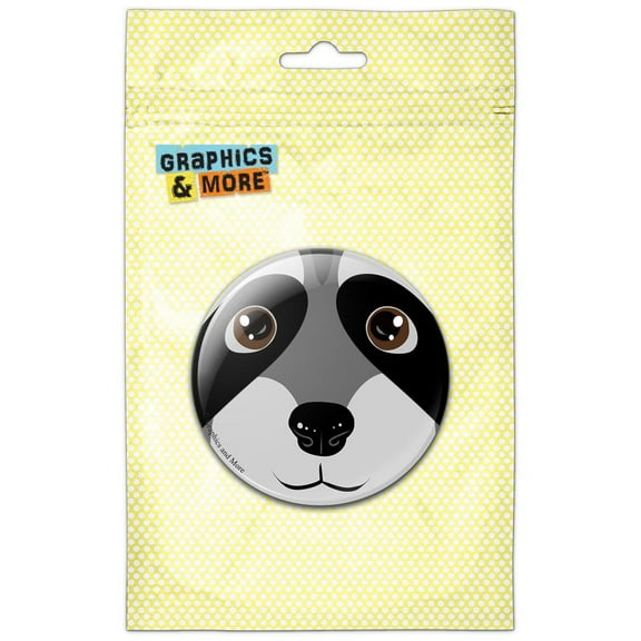 Raccoon Face Pinback Button Pin Badge