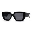 thumbnail image 1 of Womens Mod Thick Plastic Geometric Cat Eye Sunglasses Matte Black, 1 of 4