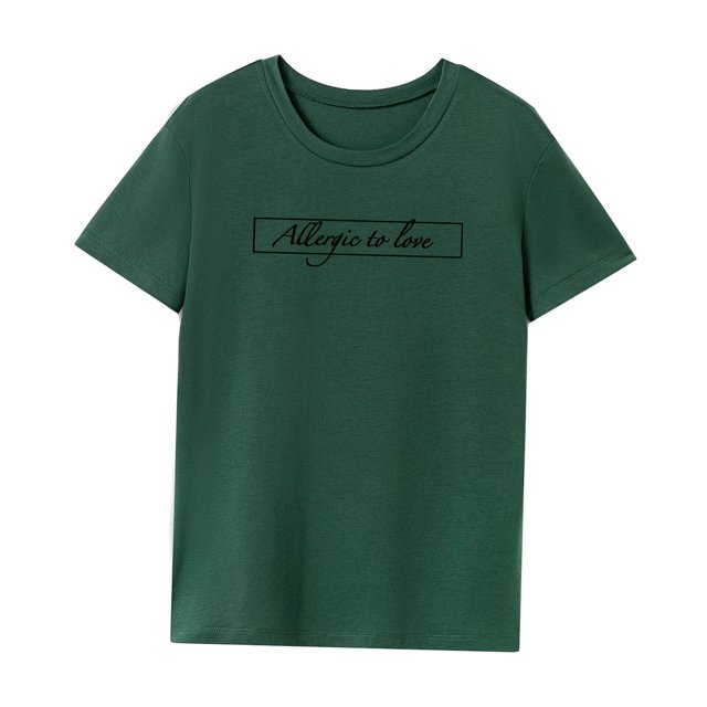 Camiseta para mujer Suave Trajes de moda Cómodo Clásico Manga Corta Top para M
