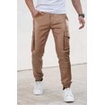 thumbnail image 2 of Pantalones cargo GINGTTO de piel estilo moto, ajustados, para hombre, 2 of 6