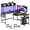 Brown, variant on MAYEERTY 67 Inch L Shaped Gaming Desk Corner Table with Led Lights Keyboard Tray Metal Frame