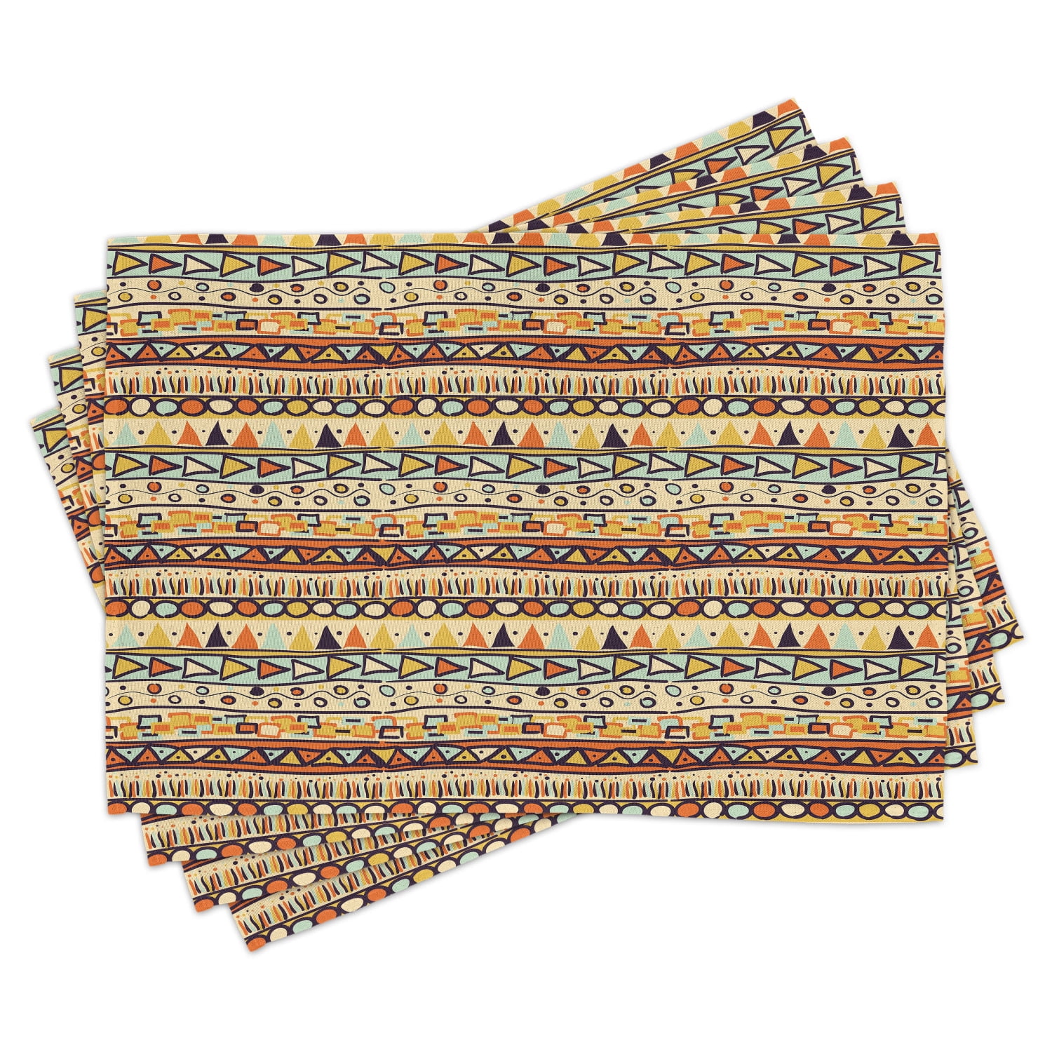 Ambesonne Prehistoric Place Mats Set of 4, Mexican Style, Standard Size