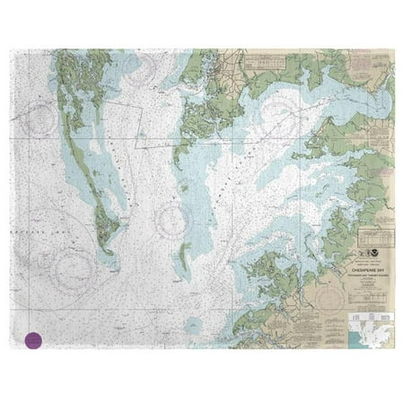 Betsy Drake PM240CH 14 x 18 in. Chesapeake Bay - Pocomoke & Tangier Sounds, VA Nautical Map Place Mat - Set of (Best Place To Get A Va Home Loan)