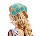 thumbnail image 2 of Unique Bargains 2 Pcs Triangle Bandana Knitted Turban Crochet Hair Scarf for Women Pink Light Green, 2 of 5