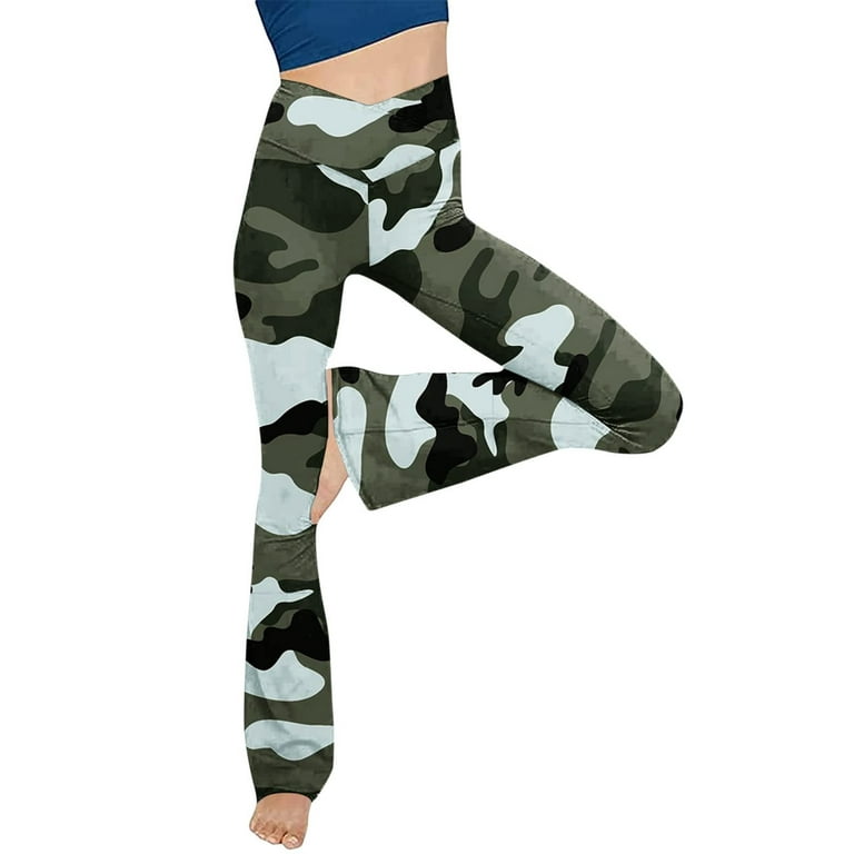 Amtdh Womens Yoga Flare Pants High Waist Tummy Control Workout