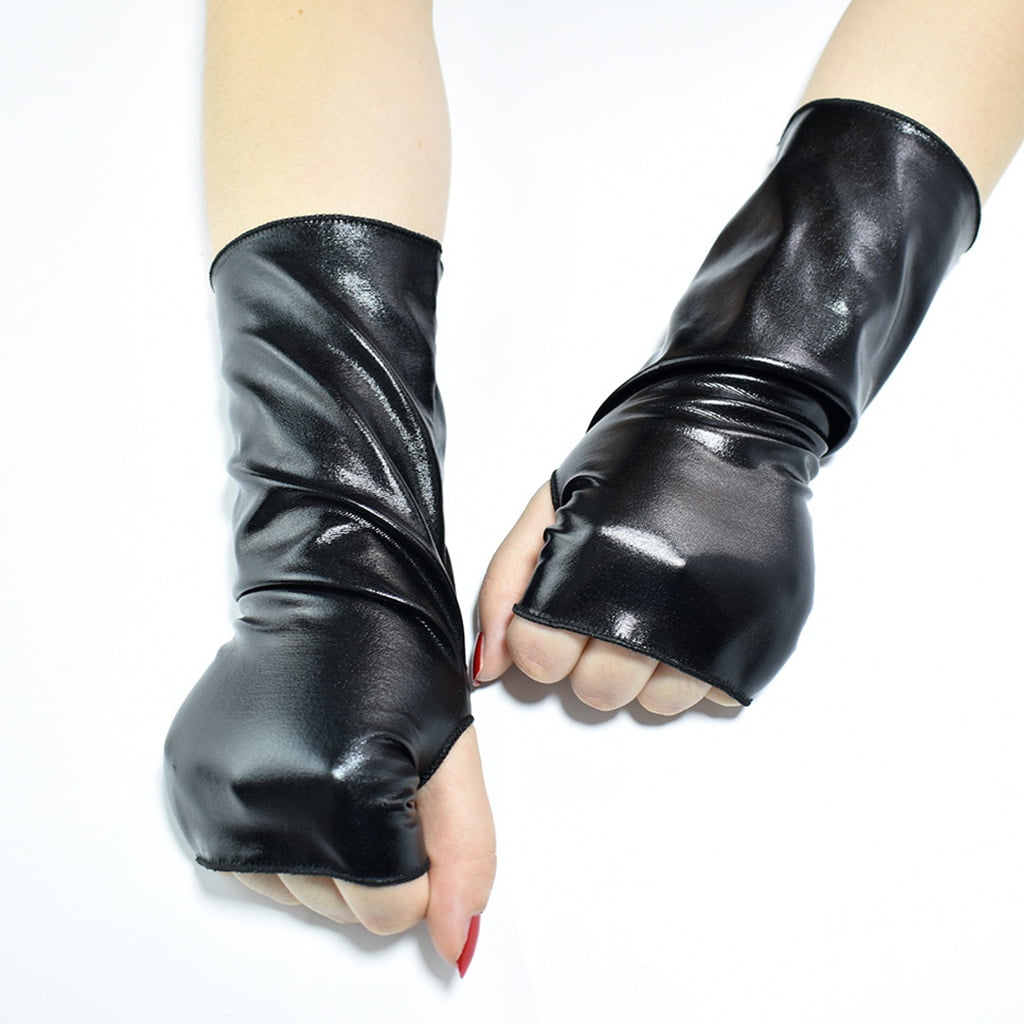 Motorcycle Women Rivets Studded Punk Fingerless Dancing Jazz Gloves Shows HOT 