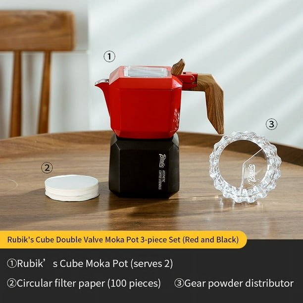ERNA BINCOO Double Valve Moka Pot Square Coffee Pot Espresso