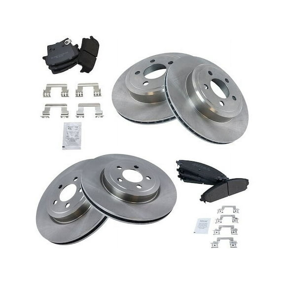 Front and Rear Brake Pad and Rotor Kit - Compatible with 2006 - 2018 Dodge Charger 2007 2008 2009 2010 2011 2012 2013 2014 2015 2016 2017