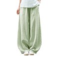 thumbnail image 1 of Pantalones sueltos de mujer Piernas anchas con bolsillos Pantalones holgados de meditación de g CACAGOO Pantalones de mujer, 1 of 7