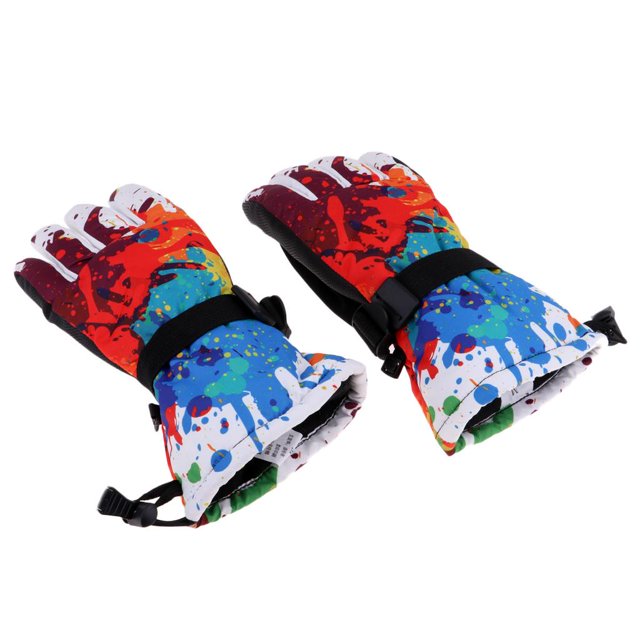 Guantes de esquí Hombres y mujeres Guantes de invierno a prueba de viento Impermeable Nieve Snowboard Ciclismo Esquí Escalada en Guantes cálidos Tipo 1 - XL Macarena Guantes de esquí