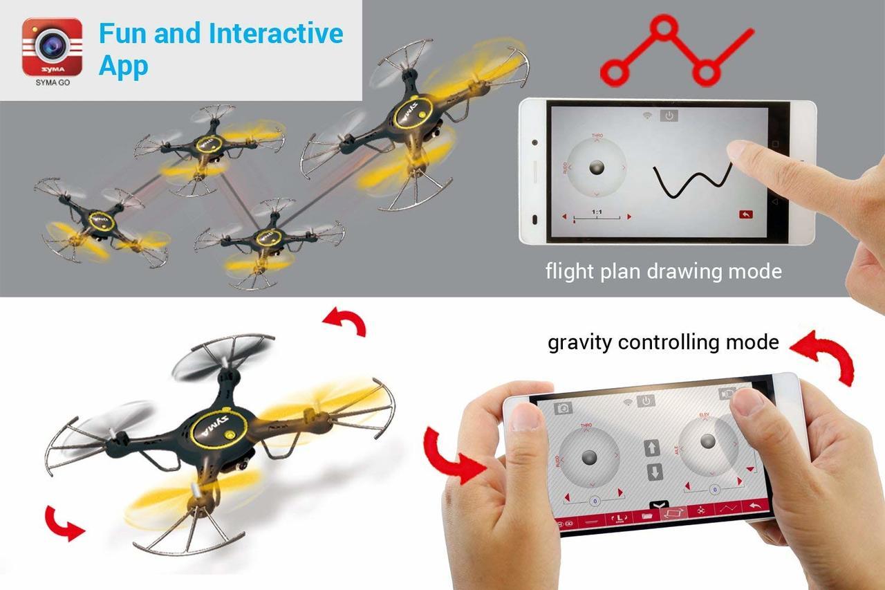 tenergy syma x5uw wifi fpv quadcopter with hd camera-(exclusive black/yellow color)