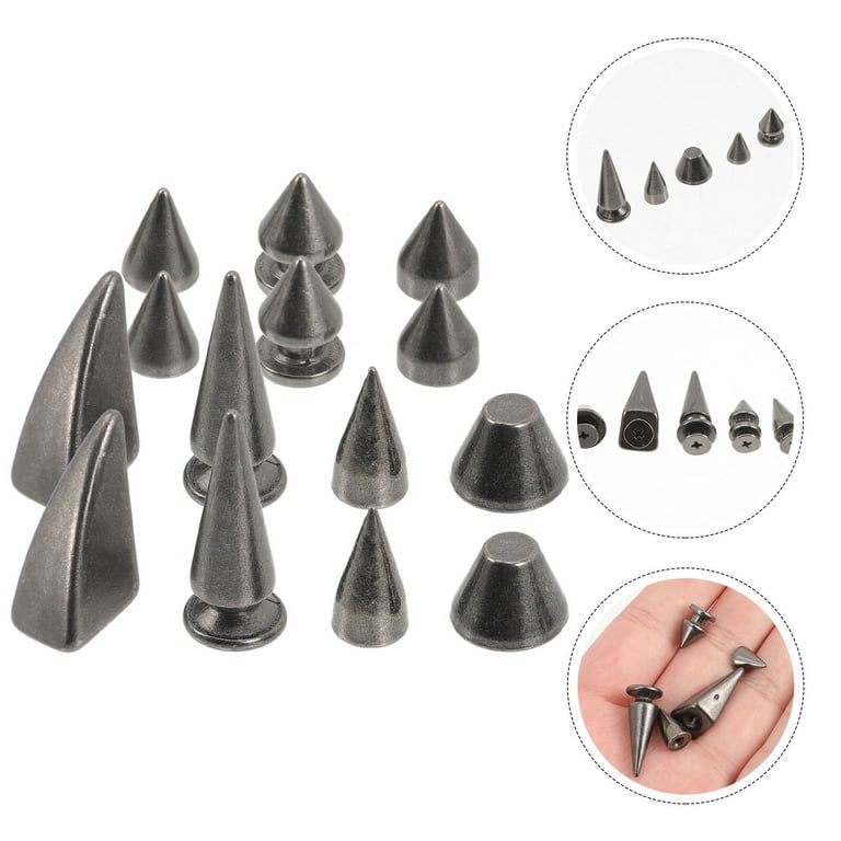 14Pcs Punk Spikes Studs Cool Metal Spikes Rivet for DIY Leather Craft  Collar Belt Bags