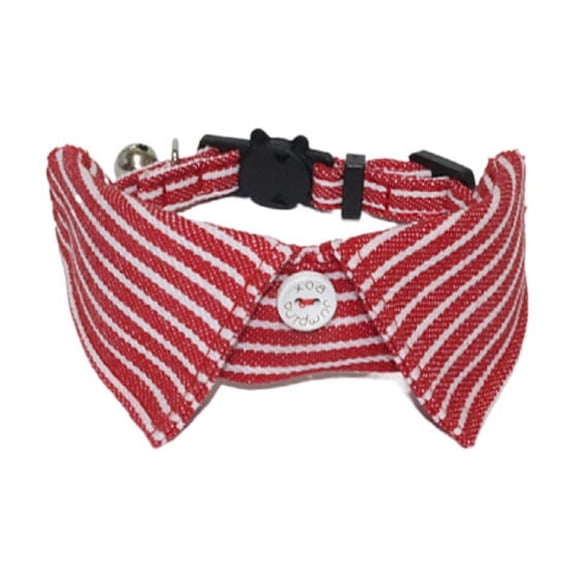ERDOUY Cats Collar with Buckle Adjustable Safety Soft Collars for Small Dogs or cats,Stripe red