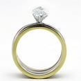 thumbnail image 3 of TK964 - Three Tone IPÃ¯Â¼Ë†IP Gold & IP Rose Gold & High Polished) Stainless Steel Ring with AAA Grade CZ  in Clear, 3 of 4