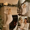 thumbnail image 7 of Plaid Ruffle Christmas Stockings, Vintage Checkered Stocking with Velvet Bow for Fireplace Mantel Decor, Holiday Gift Socks Set for Home, 18in, 7 of 7