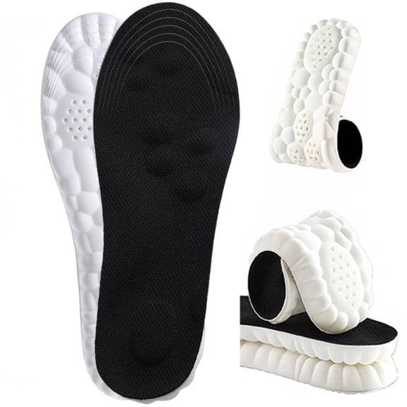 4D Cloud Insoles for Men Women, Super Soft Memory Foam Insoles with Arch Support and Cushioned Comfort for All Shoe Types