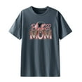 thumbnail image 4 of Wycnly Womens Tops Dressy Casual Summer Crewneck Baseball Mom Letter Print Tees Baseball Mom Letter Print Shirts Vintage Drop Shoulder Oversized Pullover Blouses Gray s Under $5, 4 of 5