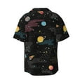 thumbnail image 4 of Balery Galaxy Men's Casual Button Down Shirt Short Sleeve Textured Summer Cuban Beach Shirts-Large, 4 of 7
