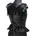 thumbnail image 5 of Women's Bustiers & Corsets Short Strap Shapewear Corset Halloween Costume Tight Fitting Waist Cinching Underbust Back Lace Up Medieval Ladies Basques Vintage Renaissance Steampunk Costume Black XXL, 5 of 7