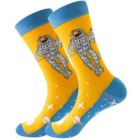 

GWAABD Thigh Compression Socks Womens Cotton Fun Universe Series Astronaut Socks