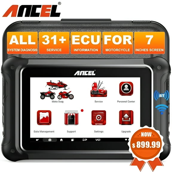 ANCEL MT700 Motorcycle Diagnostic Scanner Motorcycle All Systems Scan Tool OBD Motorbike Scanner Motor Car Code Reader Fits for BMW,Yamaha,Suzuki,Ducati,BRP,Harley,Benelli,Honda,OBD2 Auto Scanner