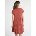 thumbnail image 3 of Time and Tru Women's and Women's Plus Tiered Cotton Mini Dress, Sizes XS-4X, 3 of 5