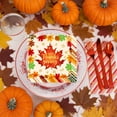 thumbnail image 5 of Fall Ornaments Thanksgiving Paper Plates Festive Fall Pumpkin And Maple Leaves Pattern Disposable Tableware For Fall Harvests Party, 5 of 7