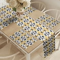 thumbnail image 2 of Ambesonne Abstract Table Runner & Placemats, Rhombuses Infinity, Placemat 4 pcs + Runner 16"x72", Earth Yellow Taupe Grey, 2 of 2