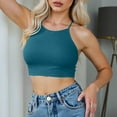 thumbnail image 4 of Glisme Swimsuits For Women 50S Tie Knot Back Soft Padding Bikini Top Swimsuit Tops Dark Green Bathing Suits For Swimming Activity, 4 of 5